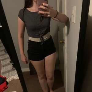 Navy Blue Crop Top with tied front